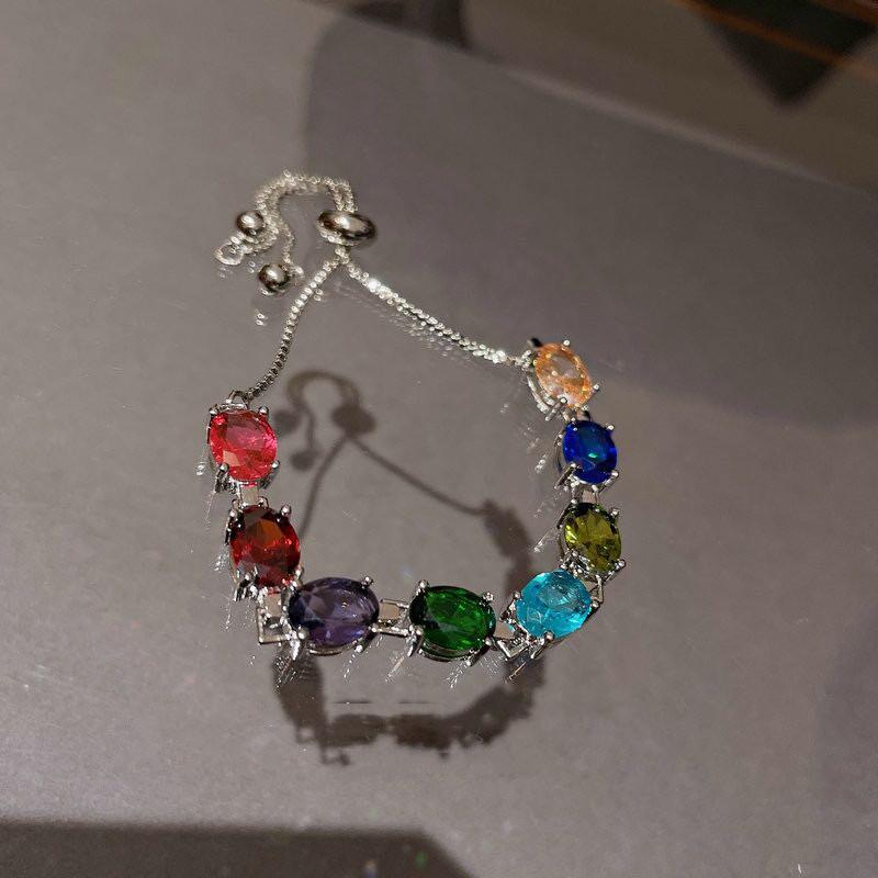 Pulsera de cadena de eslabones de piedra en forma de corazón de alta calidad