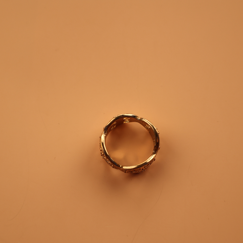 Anillo de joyería de moda con diseño de león hecho de latón chapado en oro