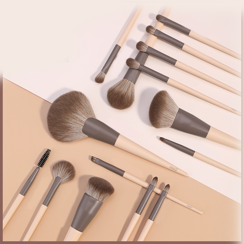 Juego de brochas de maquillaje gris claro Brocha para polvos sueltos