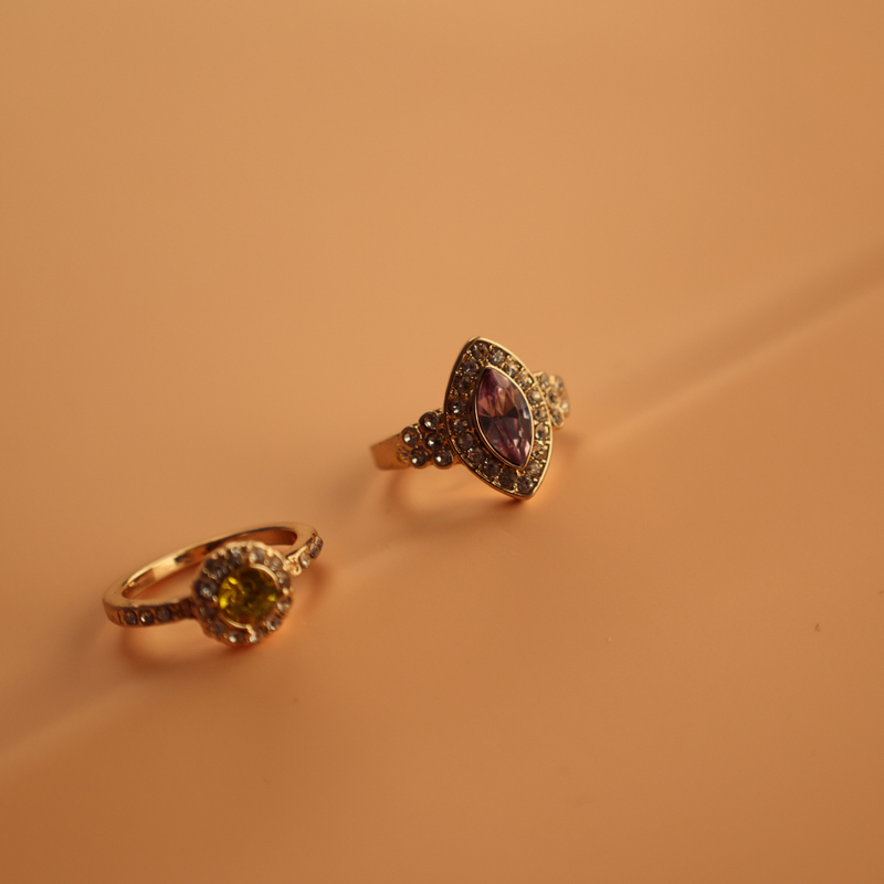 Anillo de mariposa de diseño de moda, joyería de circonio, anillo chapado en oro de latón